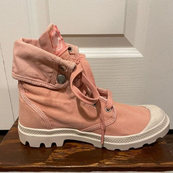 PALLADIUM Women’s Baggy Foldover Lace-up Boot Rose Brick Pink Size 4.5 - Picture 6 of 13